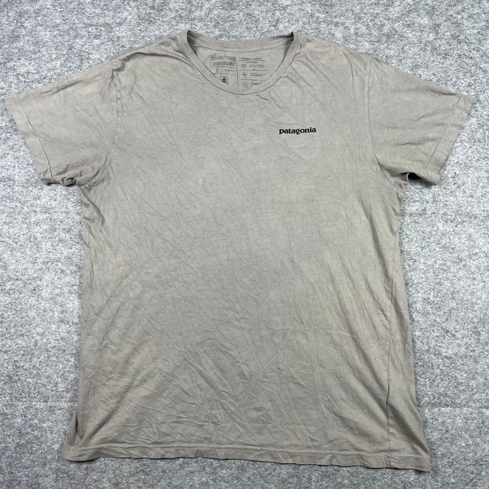 Patagonia T Shirt Mens L Gray P-6 Logo Slim Fit Organic Cotton STY39151